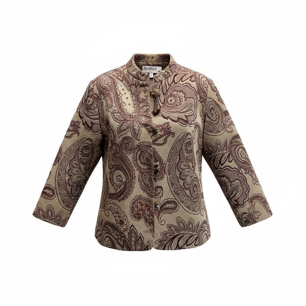 Flashback Paisley Tapestry Jacket Boho Cottagecore Toggle Coat P/L